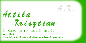 attila krisztian business card